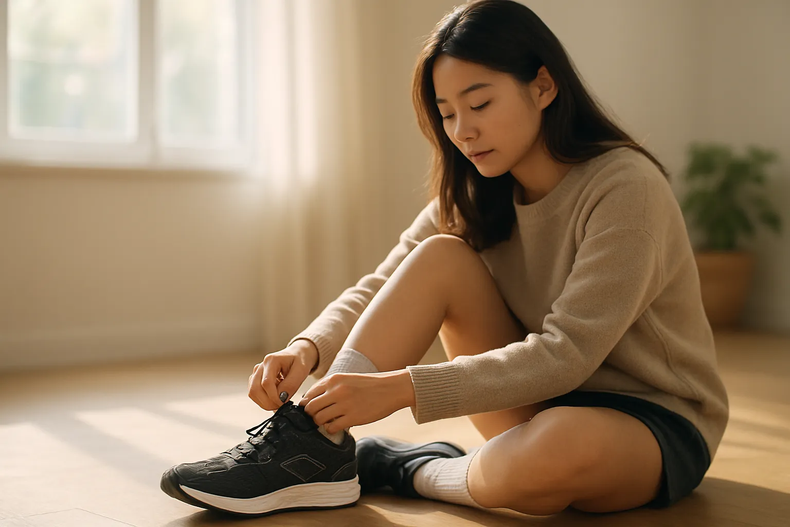 러닝화 착화감 확인 장면