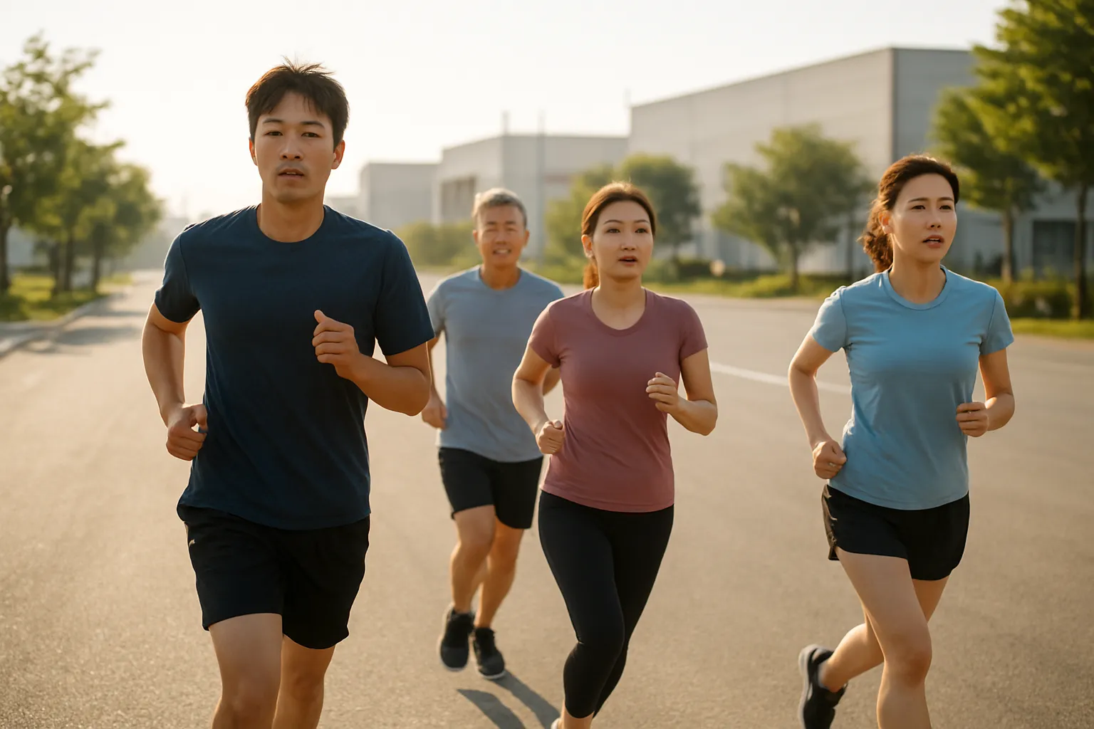 성서 산업단지 코스에서 달리는 참가자들