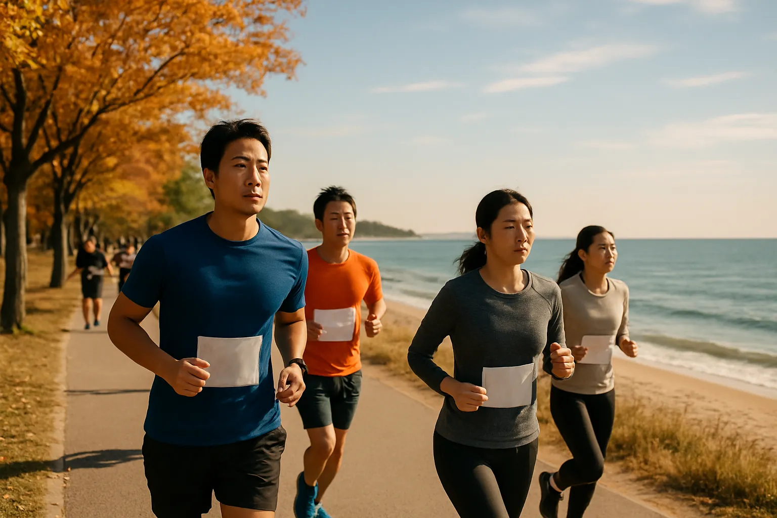 경포해변 마라톤 코스 풍경