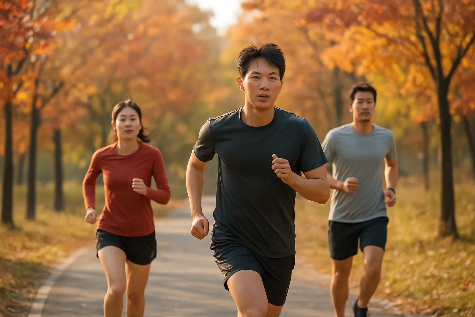 하프코스 반환점에서 달리는 참가자들