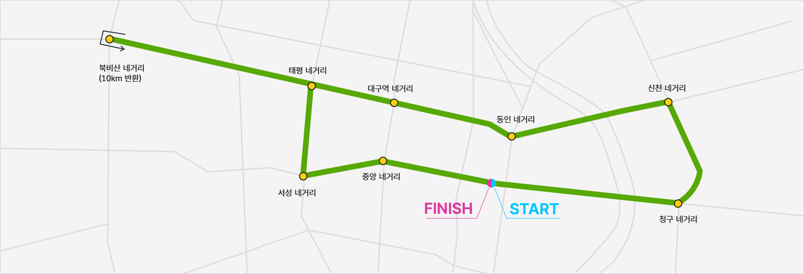 2027 대구마라톤 10km 공식 코스맵