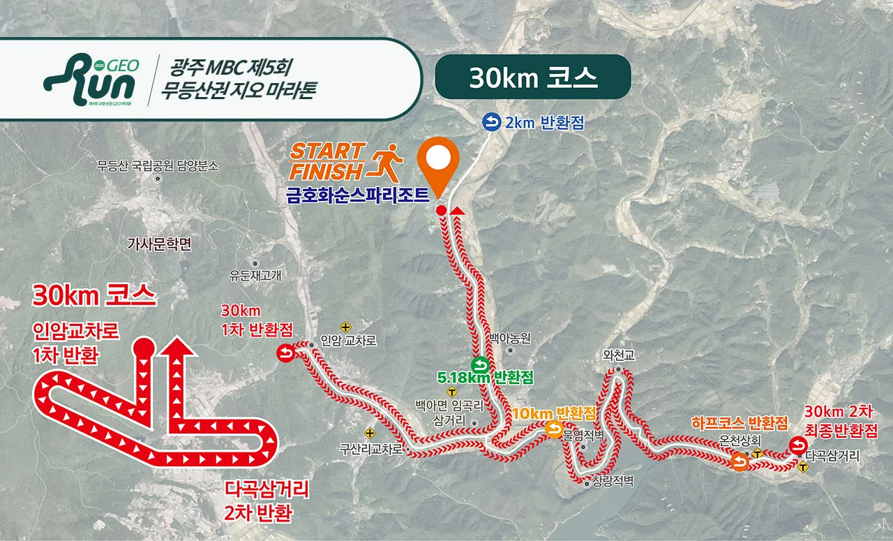 2026 무등산권 지오마라톤 30km 코스도