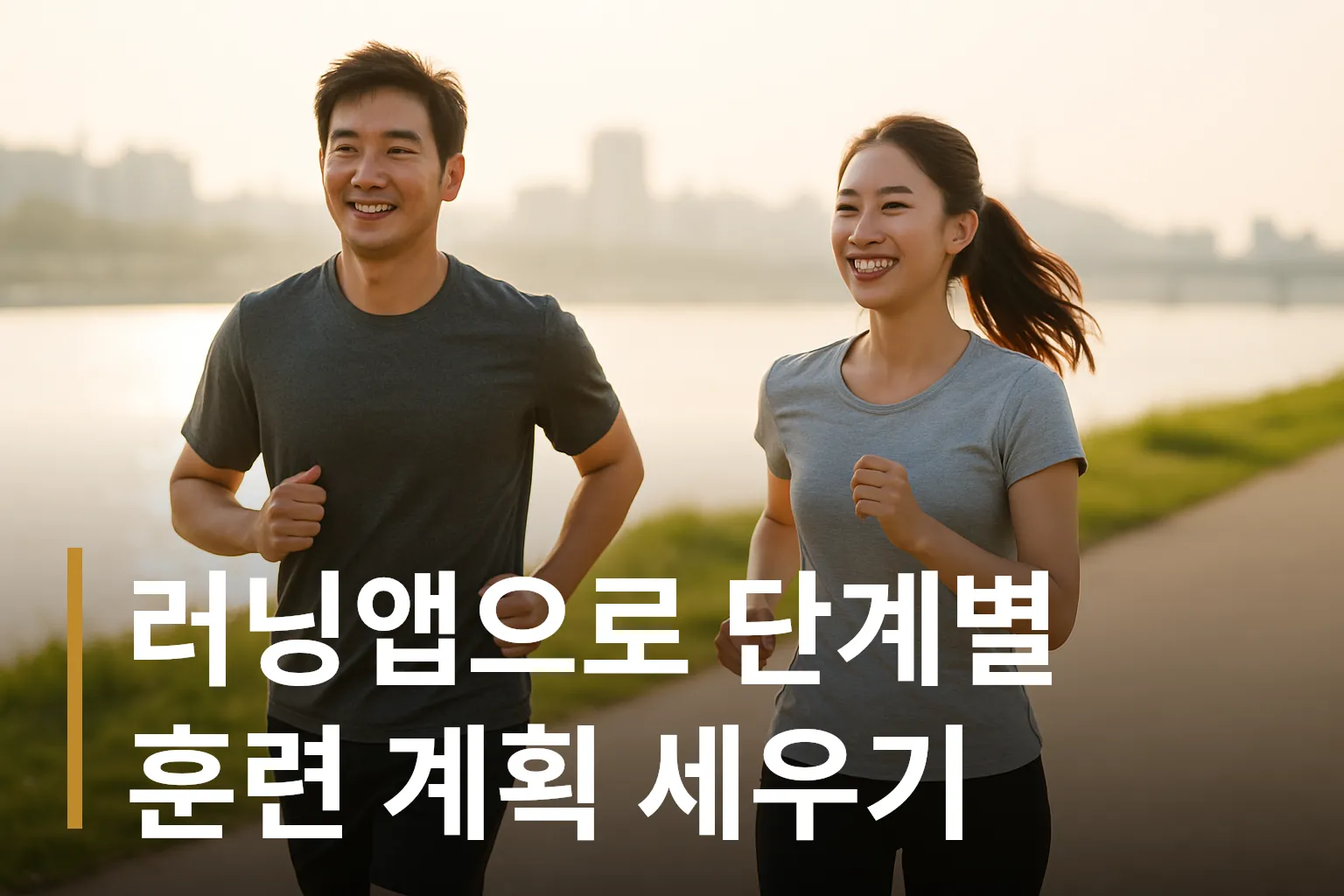 한강변에서 달리는 러너들