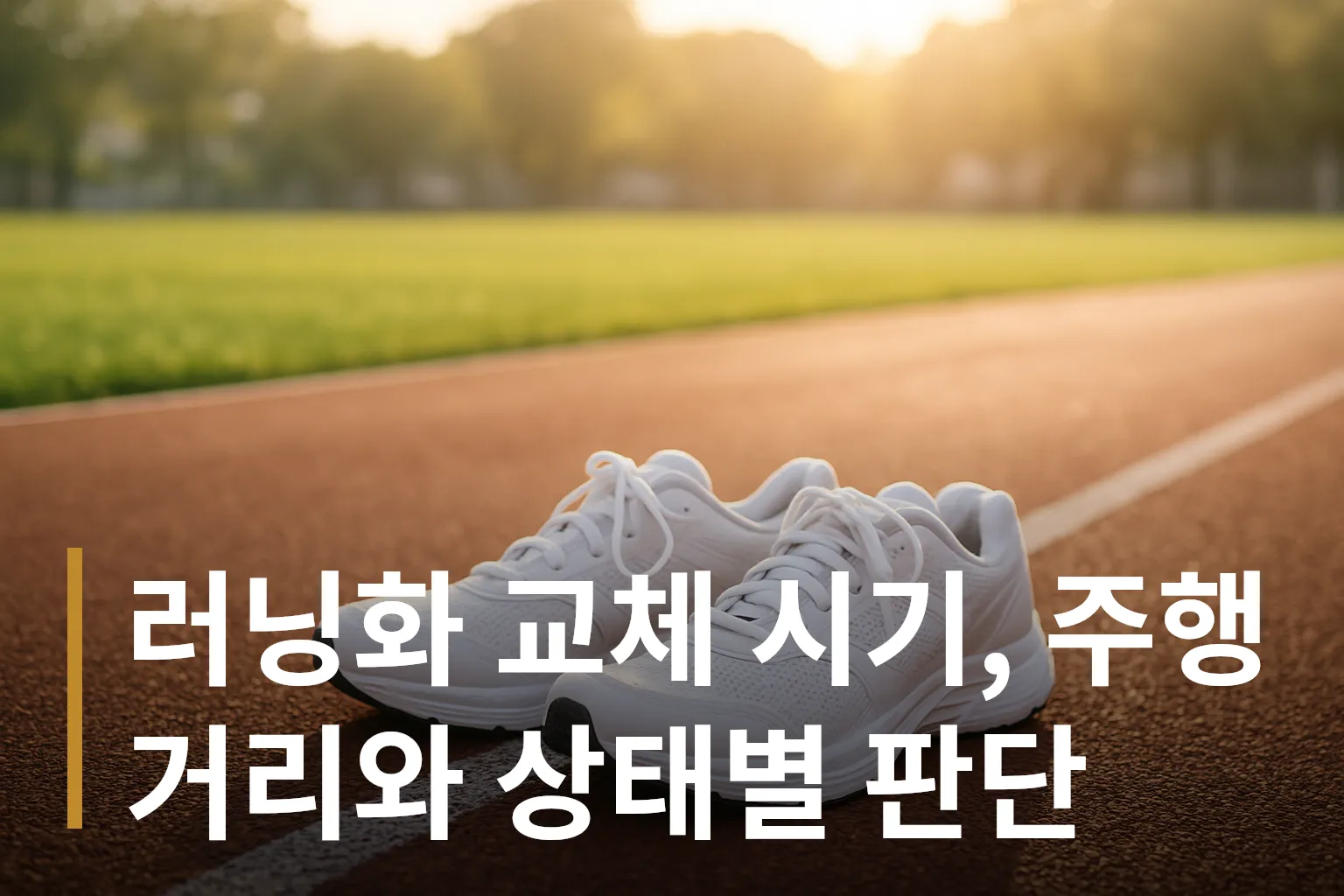 운동장 트랙 옆에 놓인 러닝화