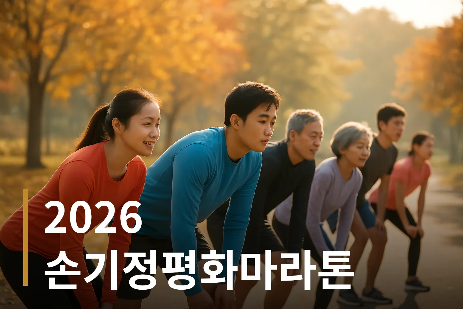 출발을 준비하는 마라톤 참가자들