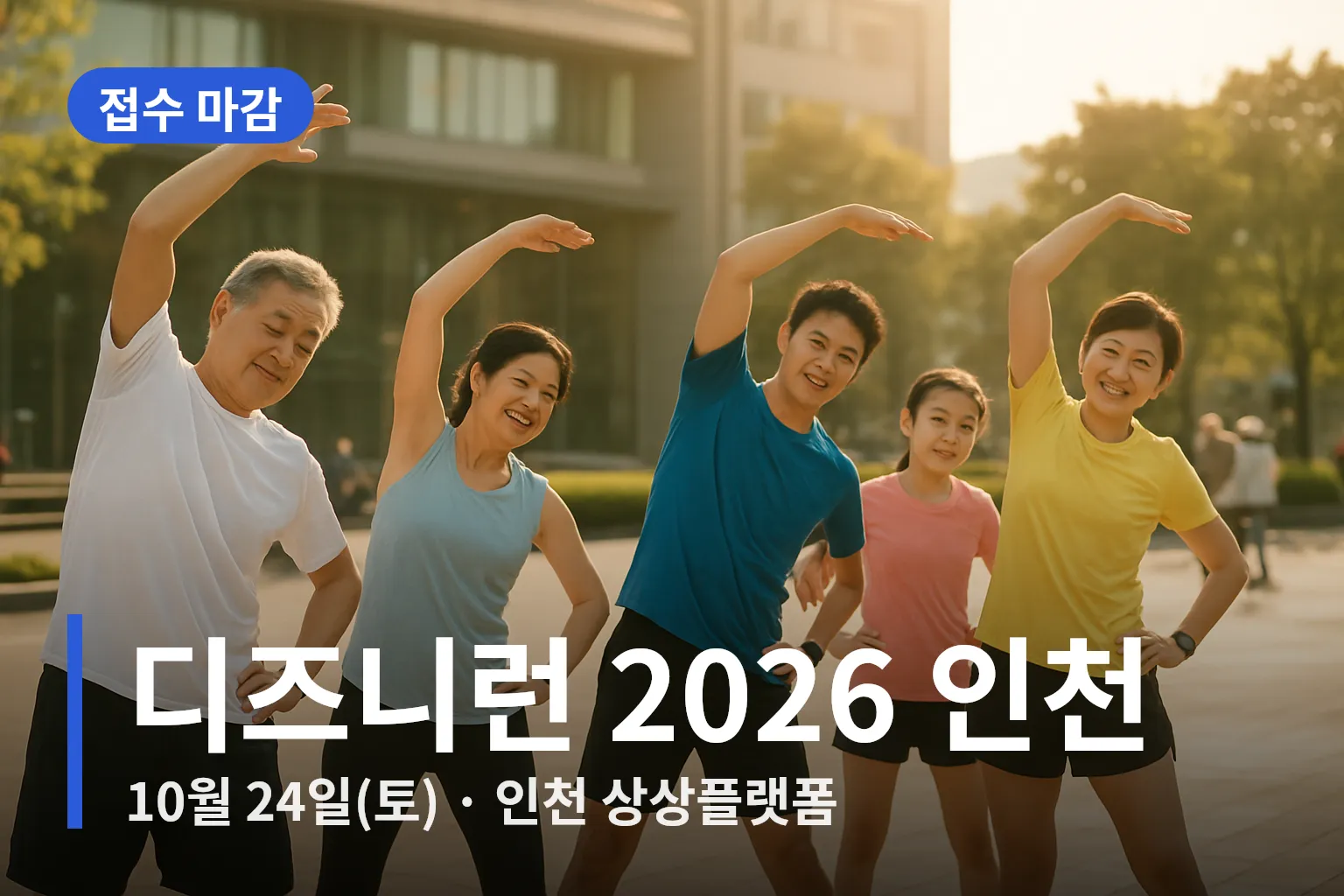 출발선에서 준비하는 러너들