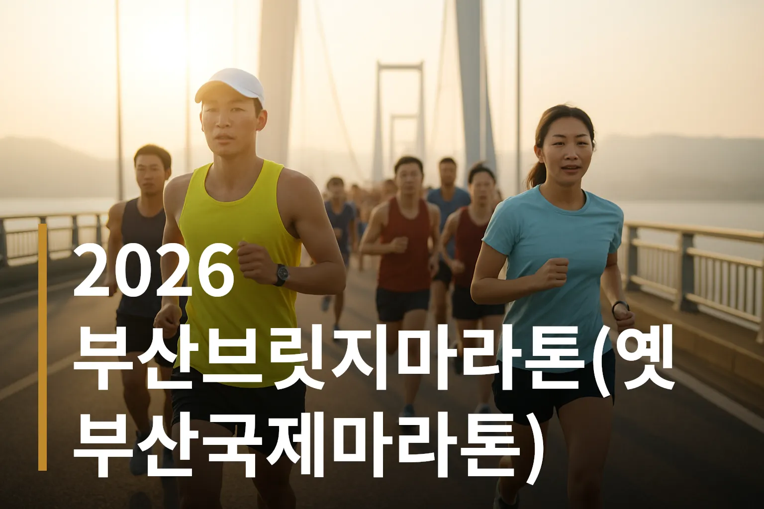 해상 교량 구간을 달리는 러너들