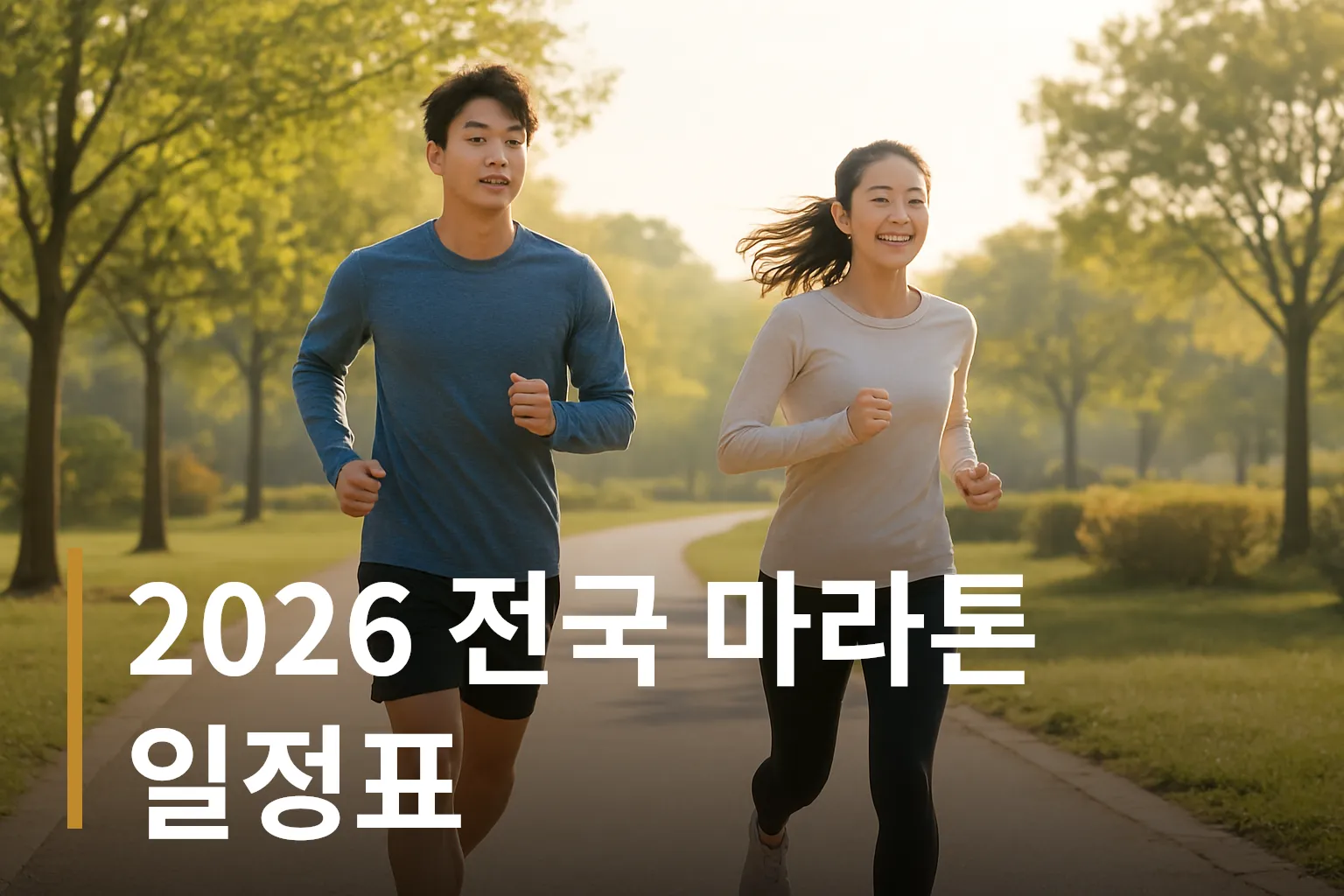 2026년 봄 공원에서 달리는 러너들