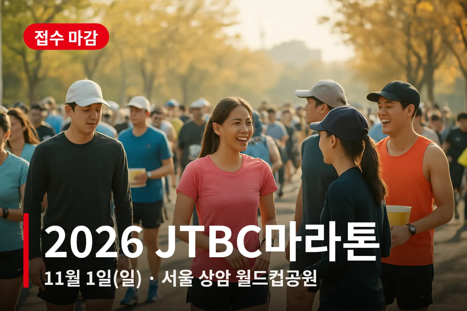 출발선에서 출발하는 마라톤 참가자들
