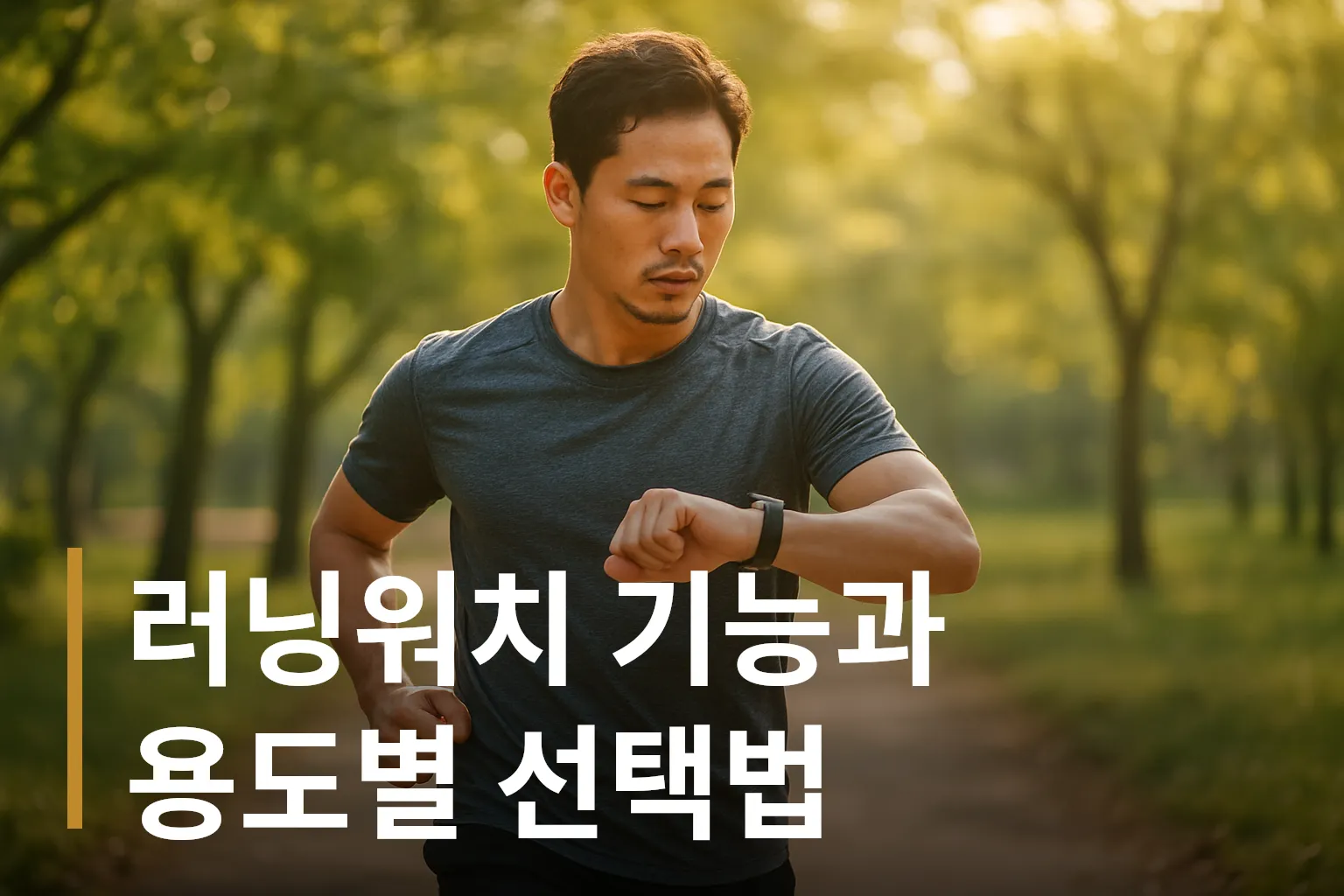 러닝워치를 착용하고 페이스를 확인하는 러너