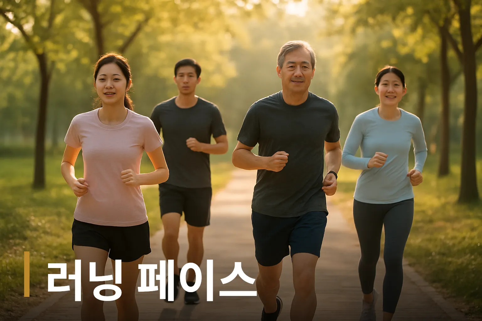 공원 산책로를 달리는 러너들