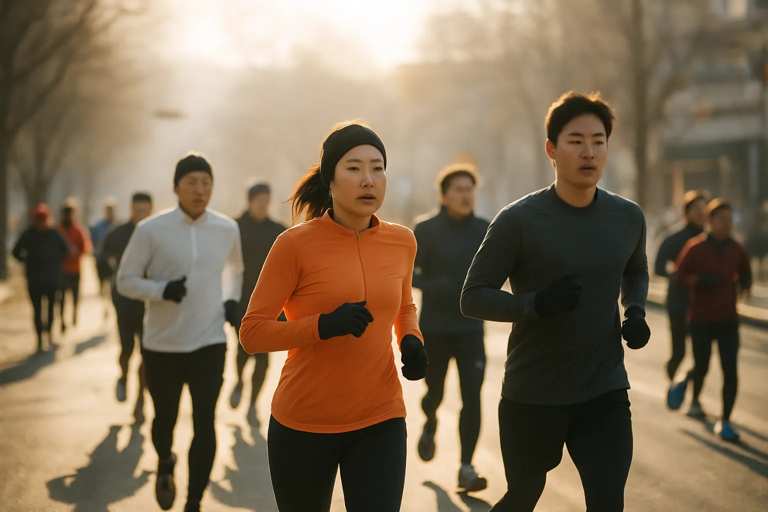 도심 구간을 달리는 참가자들