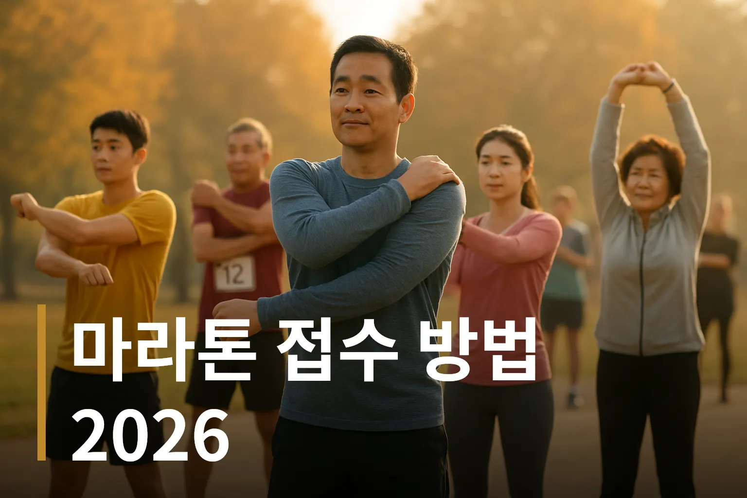 마라톤 대회 출발선에서 준비하는 러너들