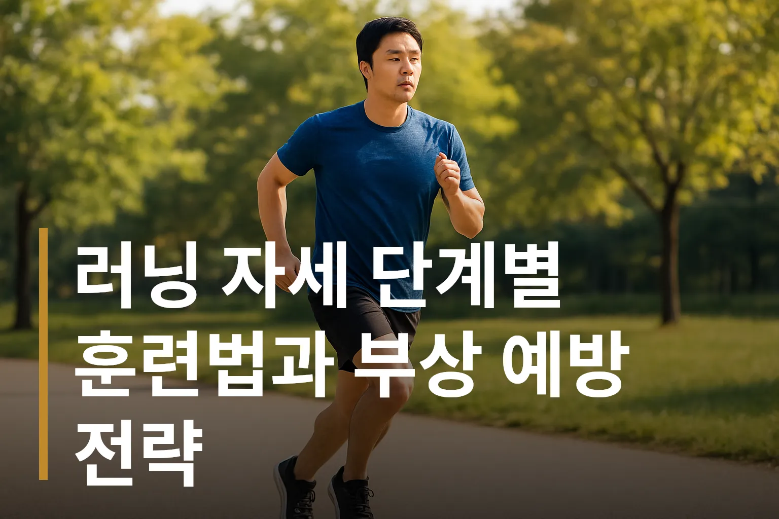 러닝 자세를 보여주는 남성 러너