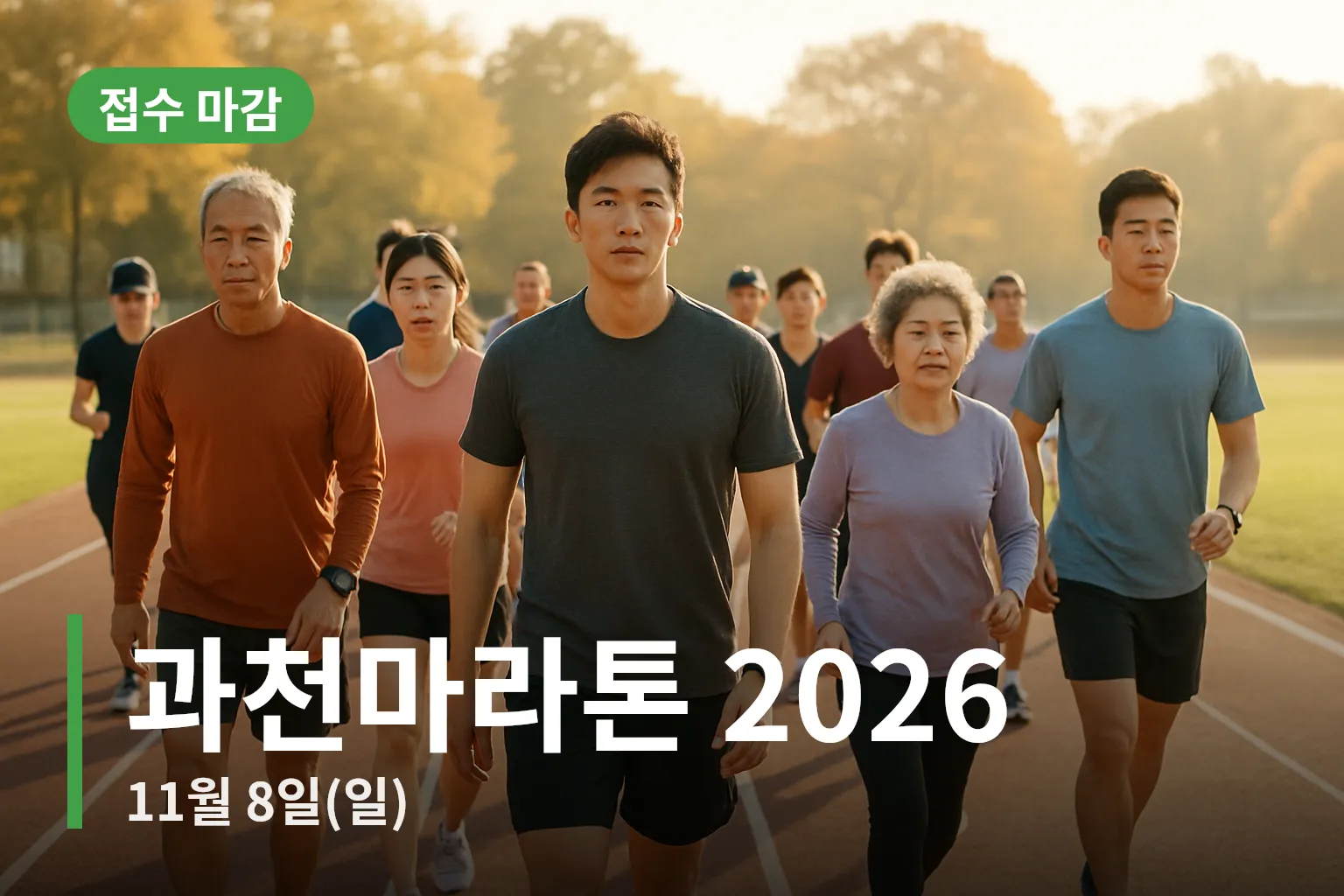 출발선에서 준비하는 마라톤 참가자들