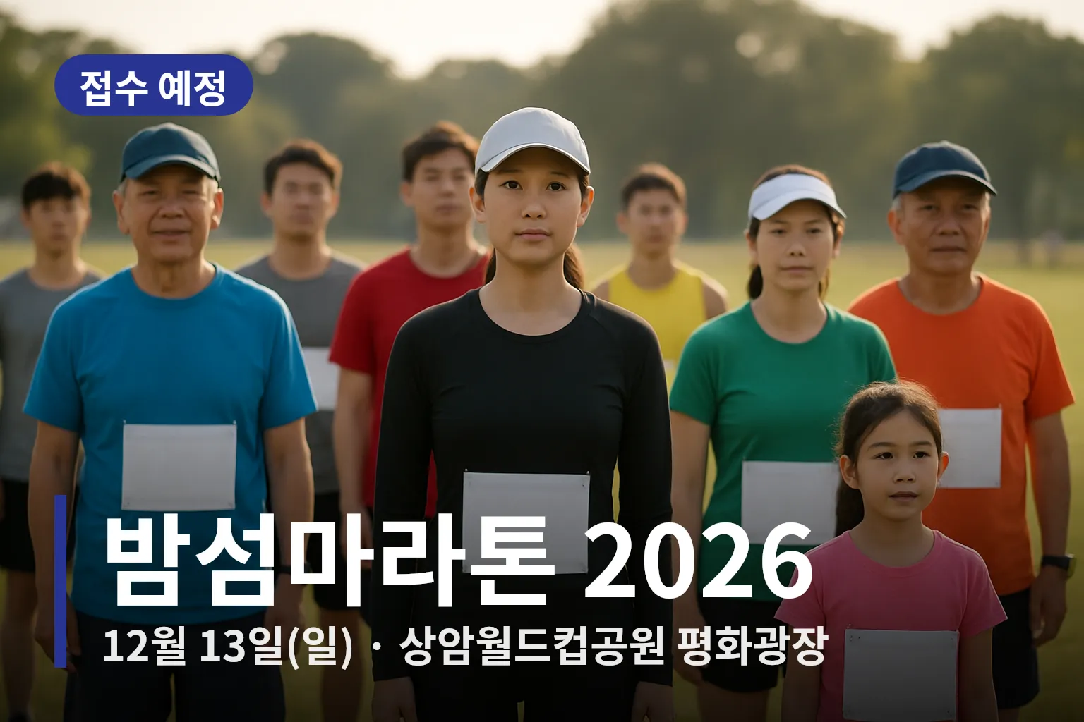 출발선에서 준비하는 러너들