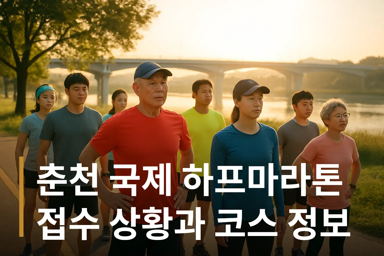 춘천 국제 하프마라톤 출발 준비하는 참가자들