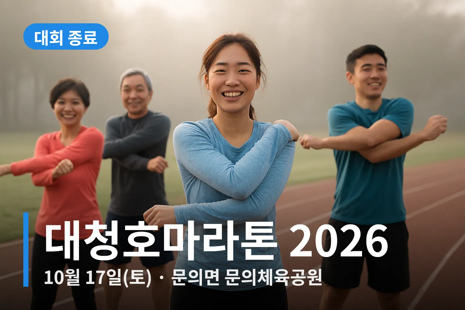 대청호마라톤 출발선 준비하는 참가자들