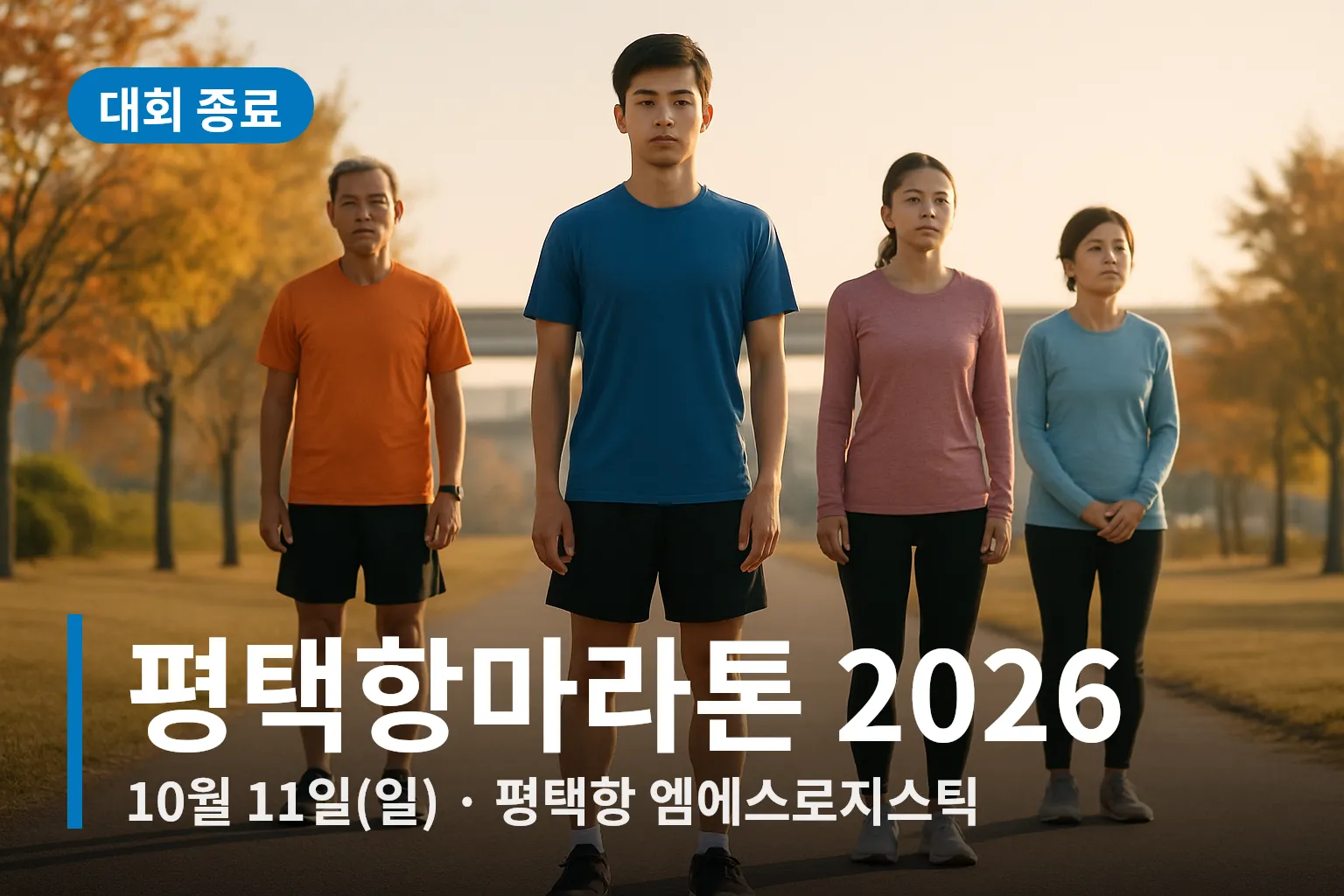 평택항마라톤 출발선에서 준비하는 참가자들