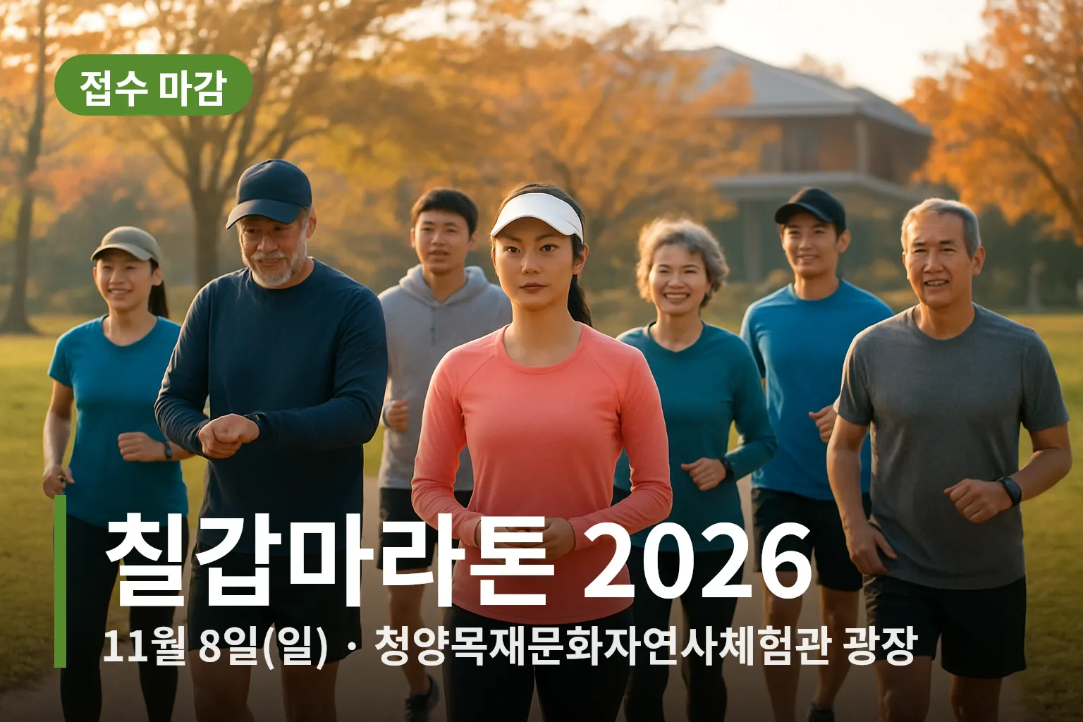출발선에서 준비하는 마라톤 참가자들