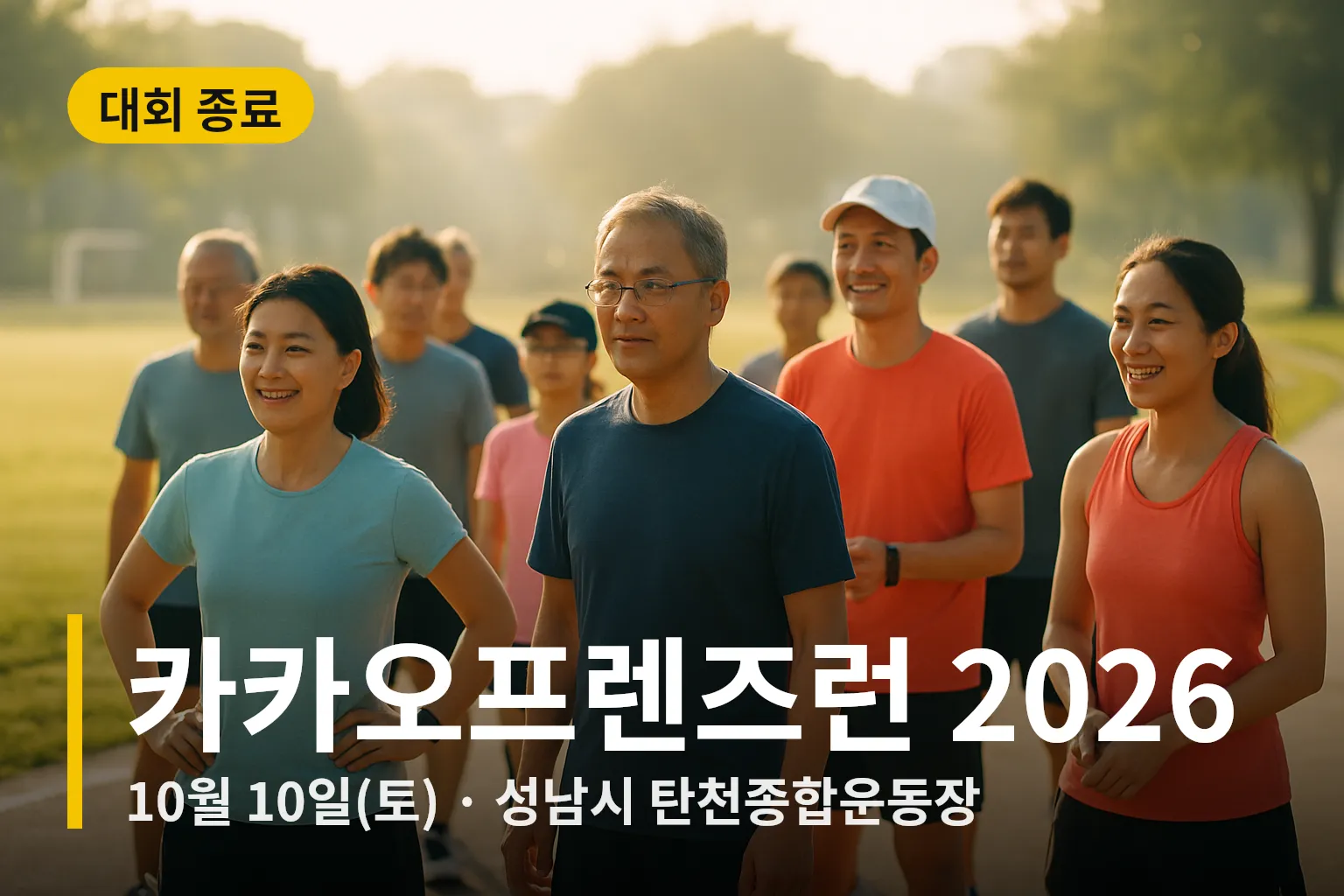 출발선에서 준비 중인 러너들