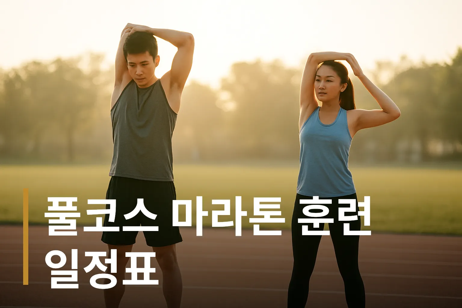 출발선에서 준비하는 러너들 모습