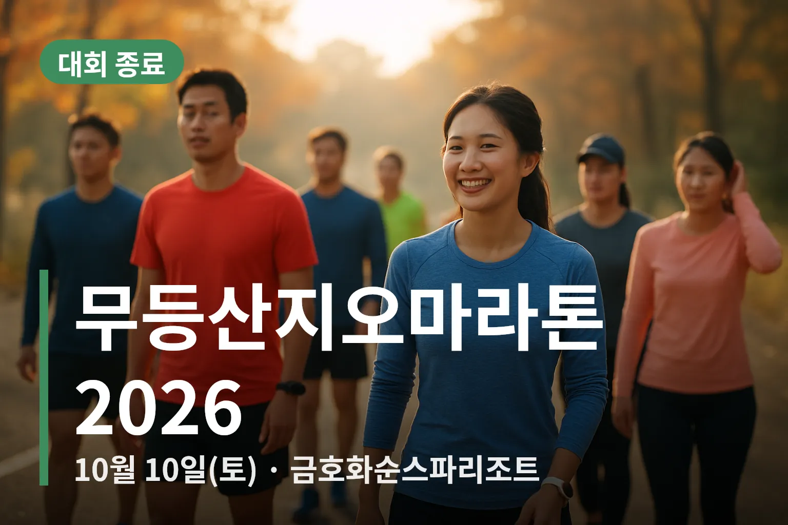 출발선에서 준비 중인 러너들