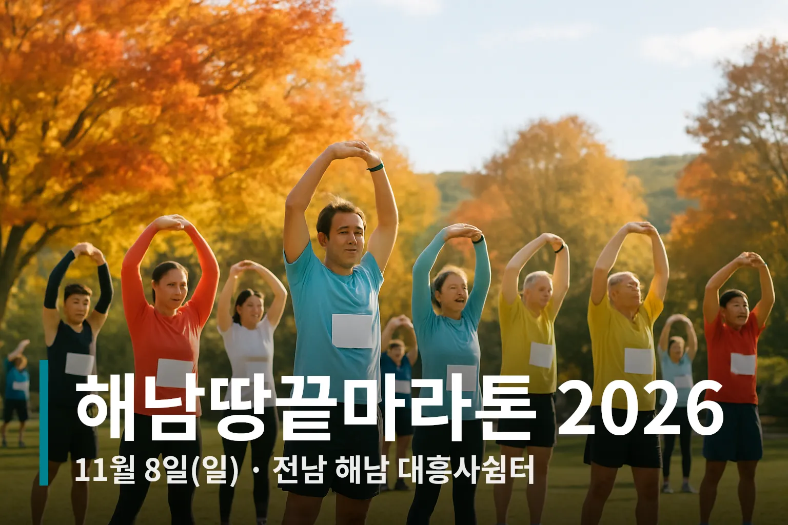 출발선에서 준비하는 러너들