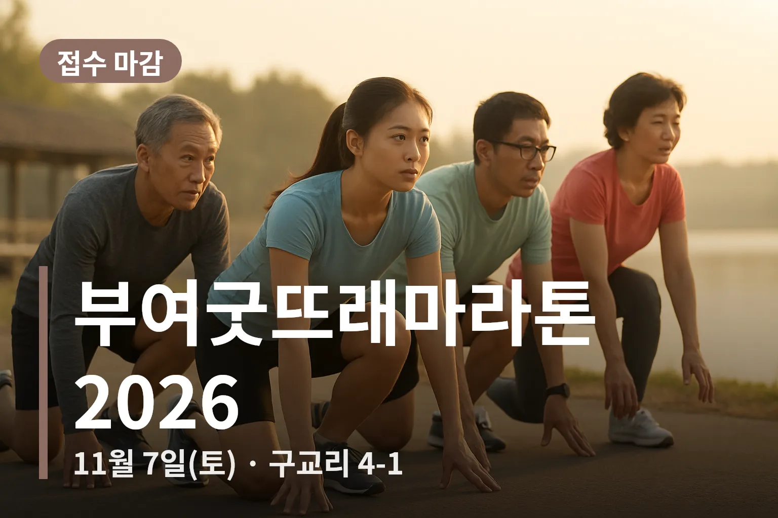 출발선을 준비하는 러너들 모습