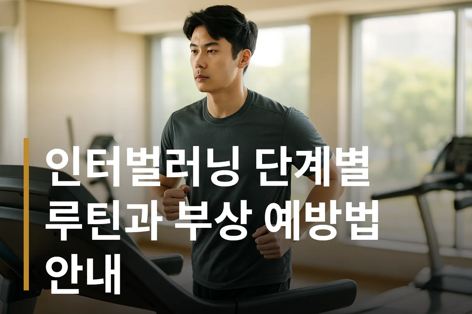 런닝머신에서 인터벌러닝 하는 남성