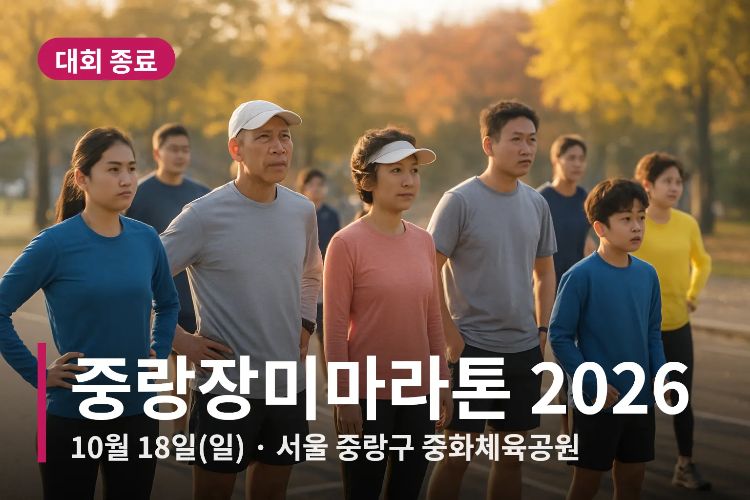 중랑구청장배 장미 마라톤 출발 준비 중인 참가자들