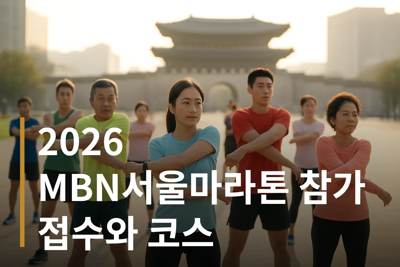 광화문광장 출발선에서 준비하는 러너들