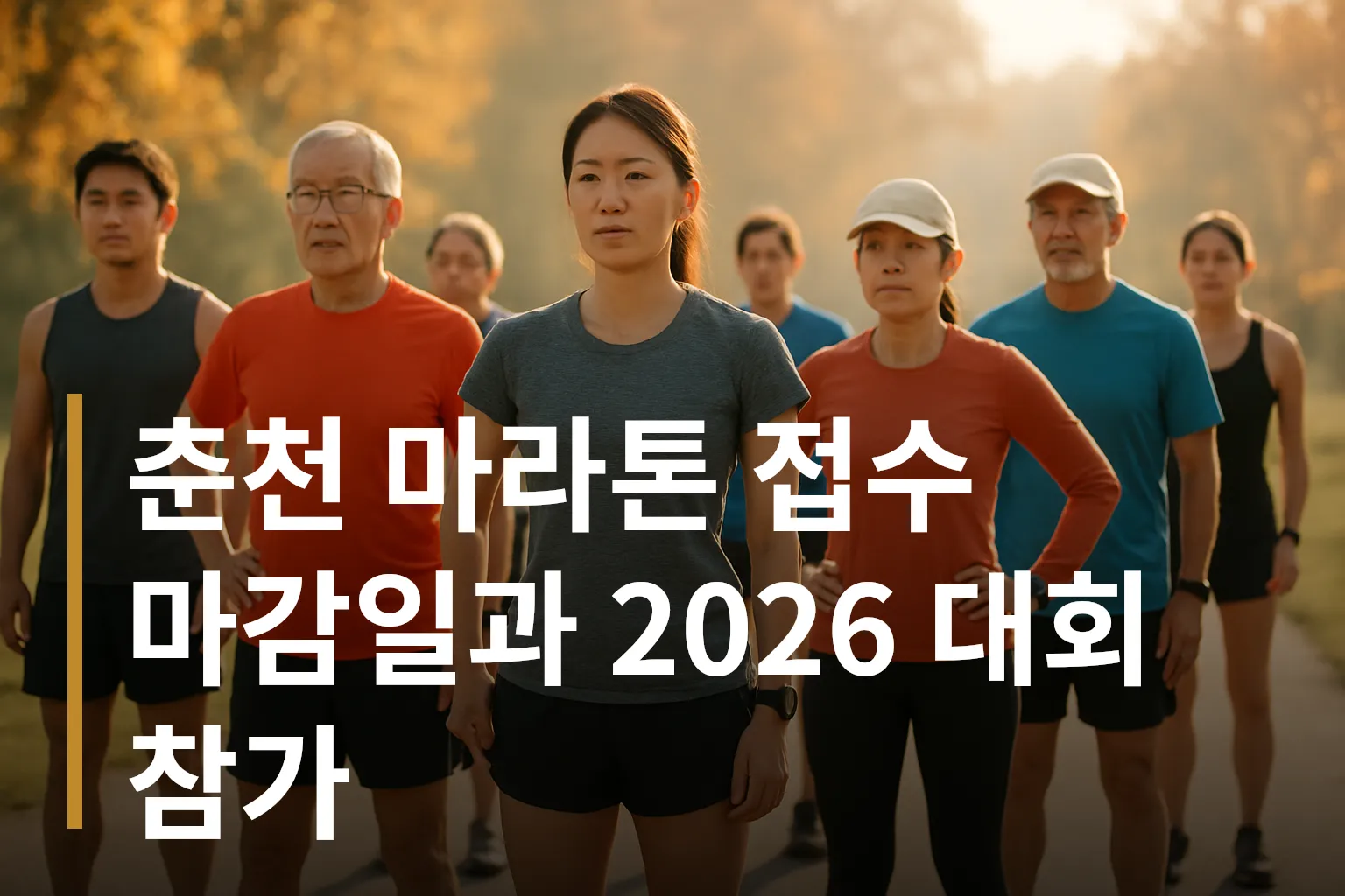 출발선에 모여 준비하는 러너들 모습