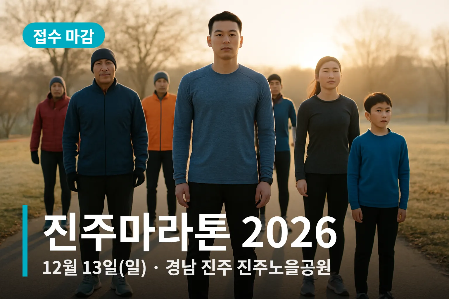 진주마라톤 출발선 준비하는 참가자들