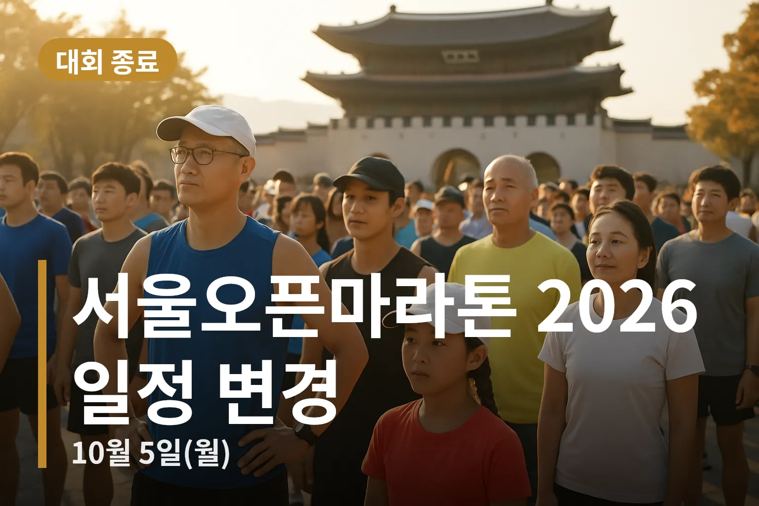 광화문광장에서 출발 준비 중인 마라톤 참가자들