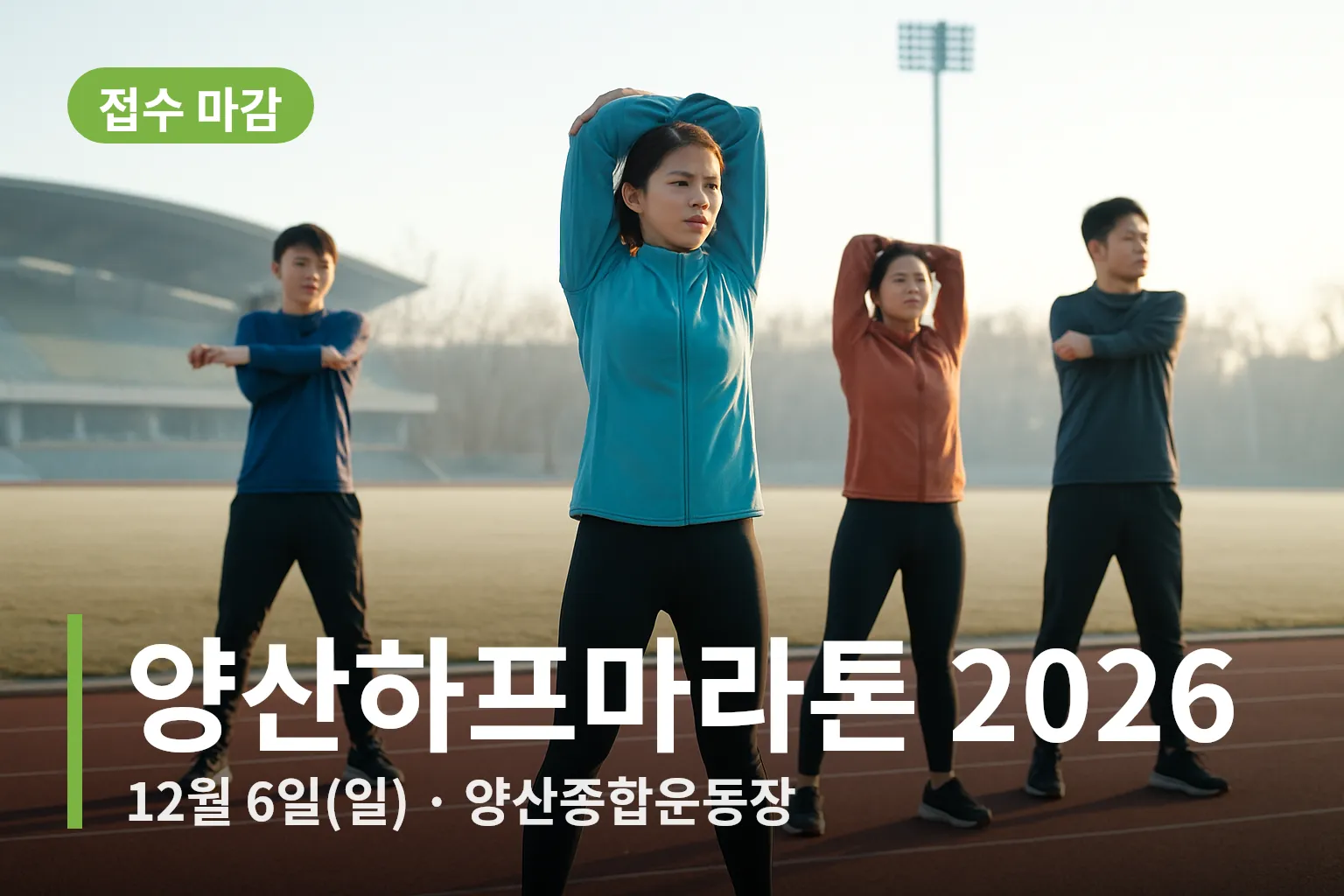 출발선에서 준비하는 러너들
