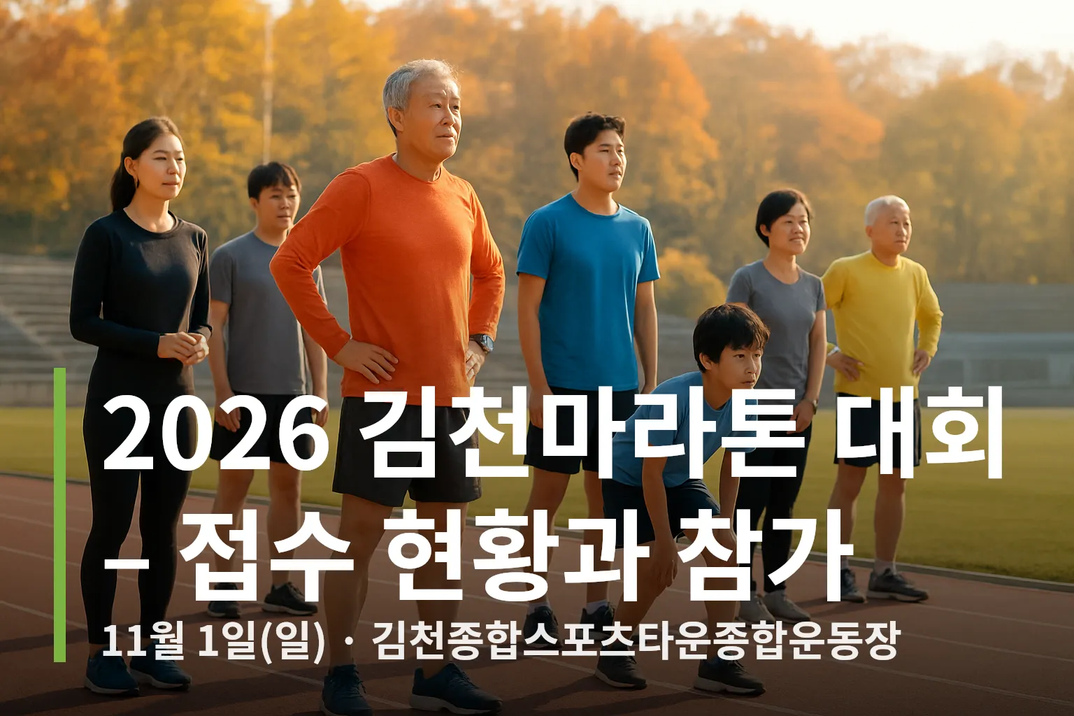 김천마라톤 출발선에 모인 러너들 모습