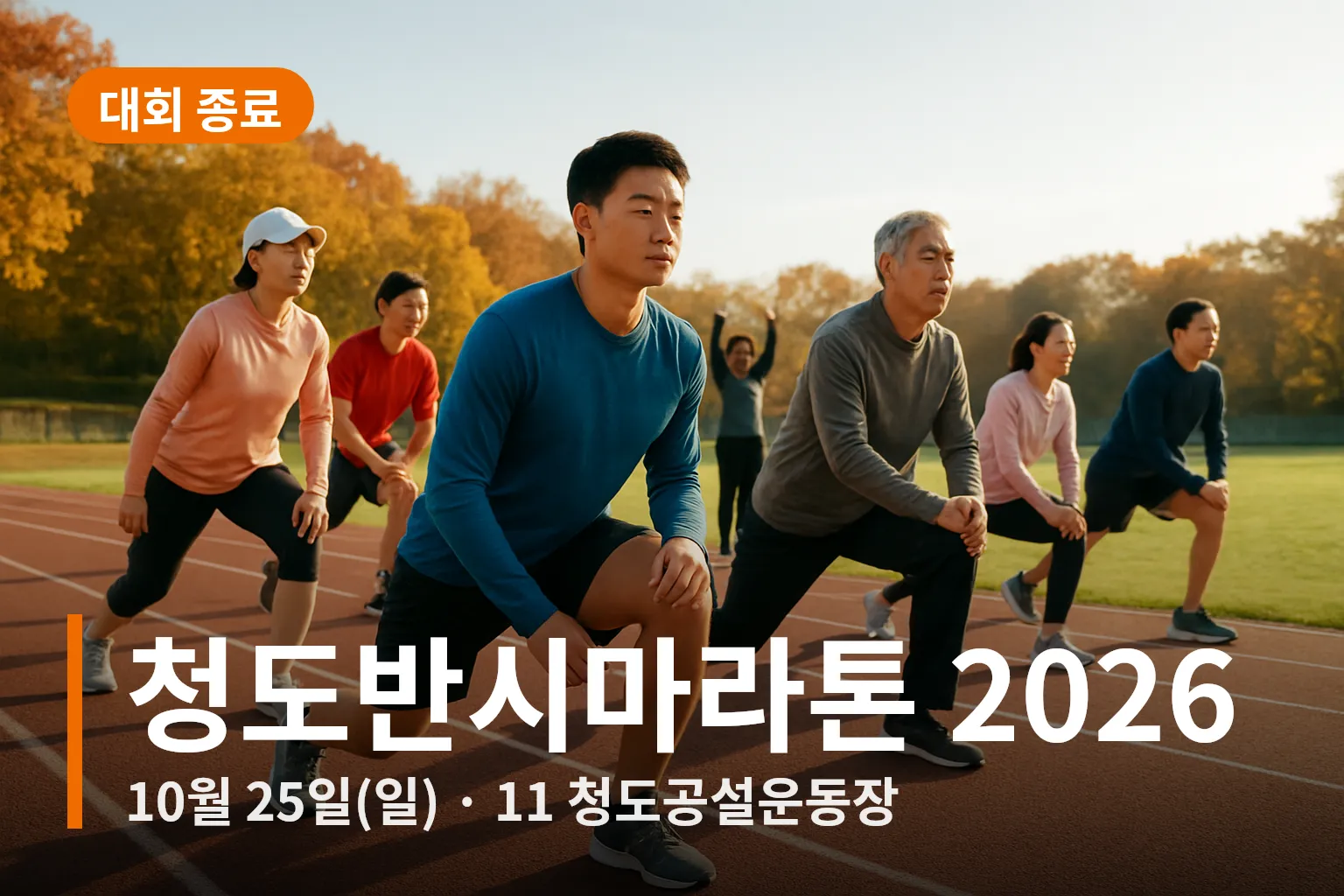 청도반시마라톤 출발선에서 준비하는 러너들