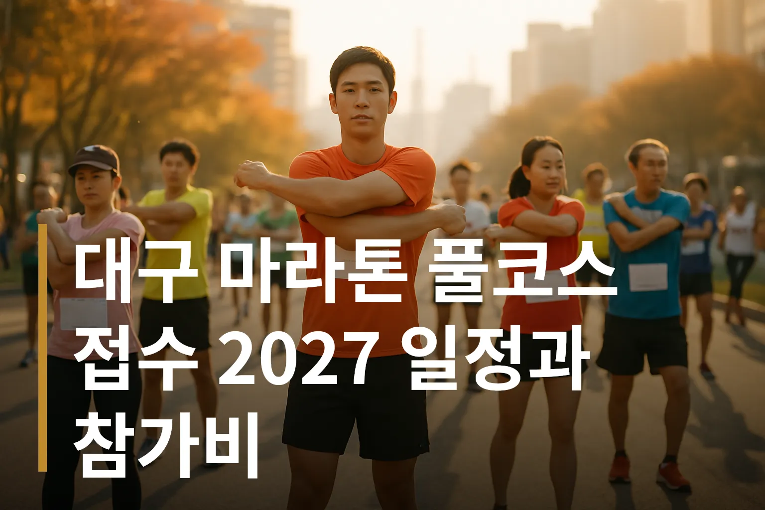 대구 마라톤 풀코스 출발 준비하는 참가자들