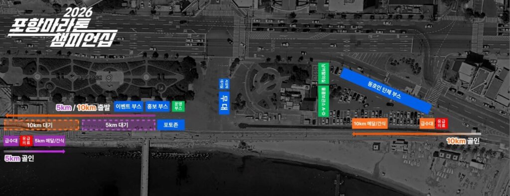 2026 포항마라톤 챔피언십 영일대 현장배치도 (출처: pohangmarathon.com)